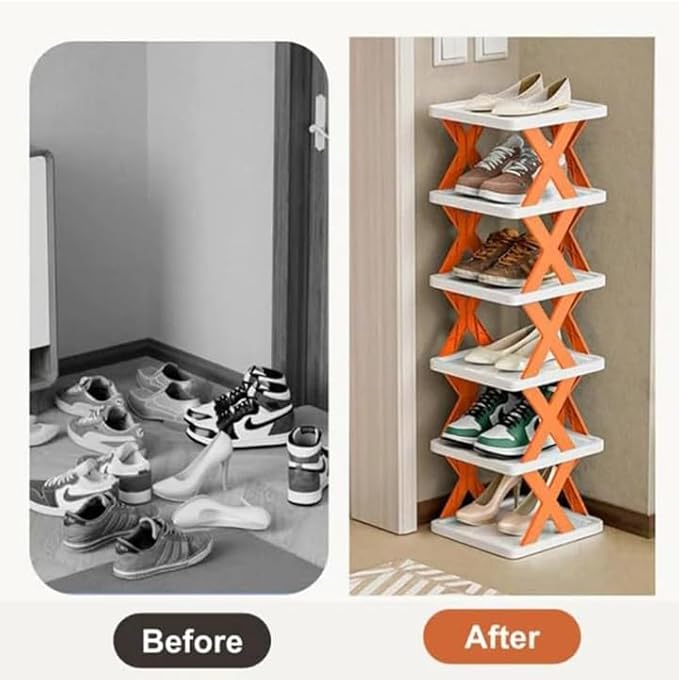 5-Layer Foldable Plastic Shoe Rack