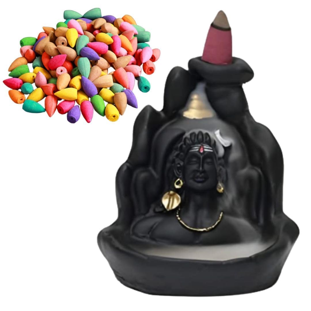 Lord Shiva Adiyogi Statue with 51 Backflow Dhoop Cones