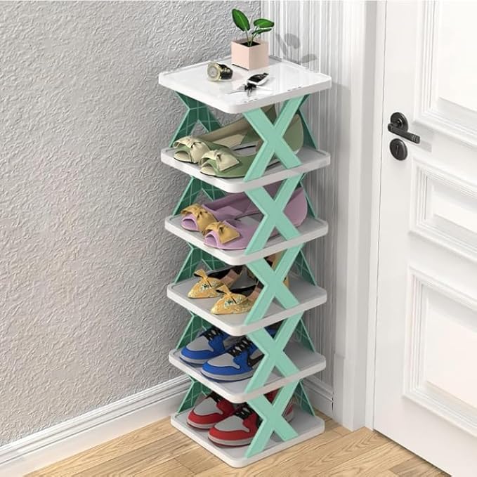 5-Layer Foldable Plastic Shoe Rack