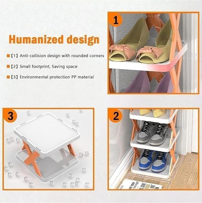 5-Layer Foldable Plastic Shoe Rack