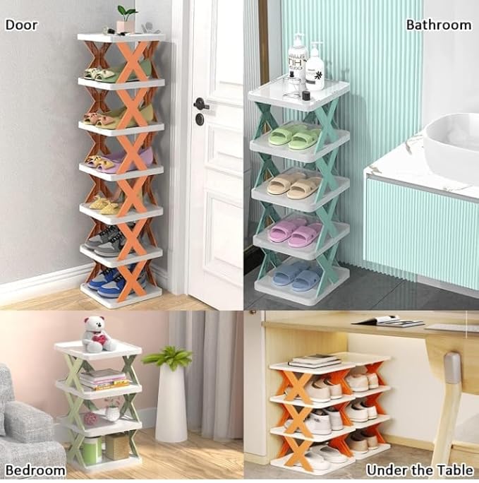 5-Layer Foldable Plastic Shoe Rack