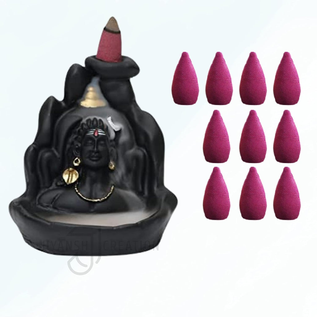 Lord Shiva Adiyogi Statue with 51 Backflow Dhoop Cones