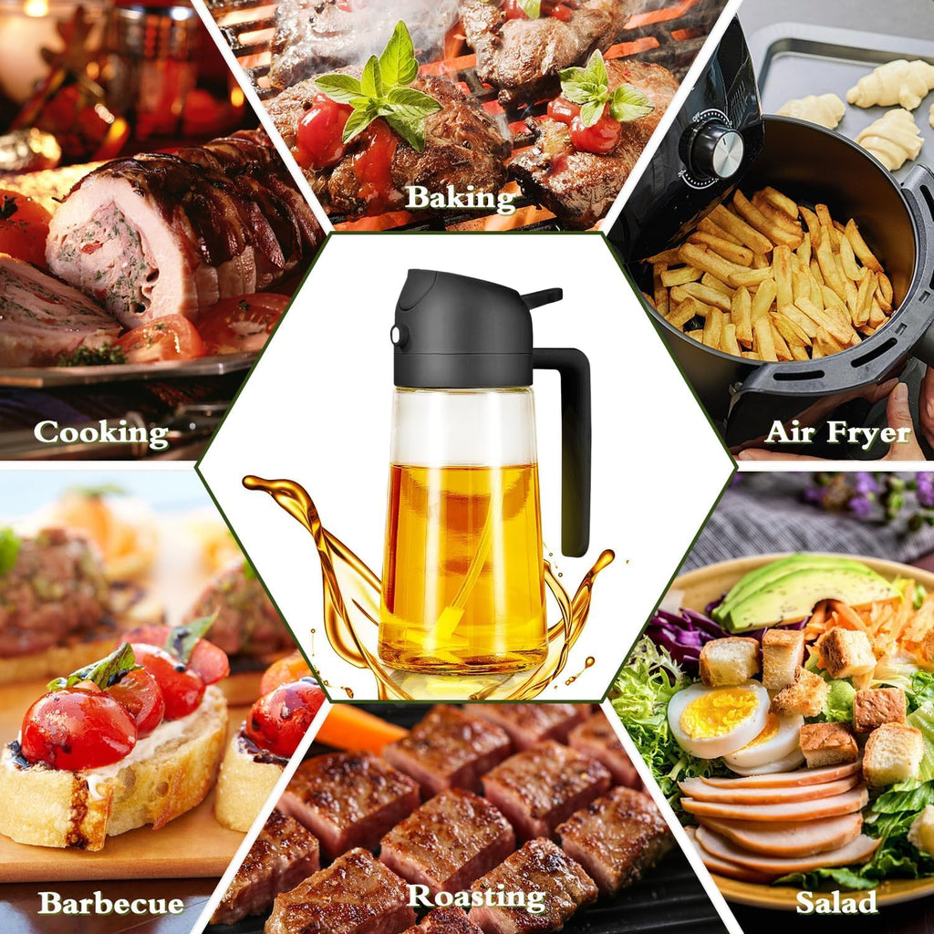 2-in-1 Olive Oil Dispenser & Sprayer – 500ml”
